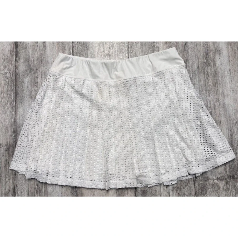 Tuckernuck White Cane Williams Tennis Skirt Eyelet Athletic XL Pickleball Golf